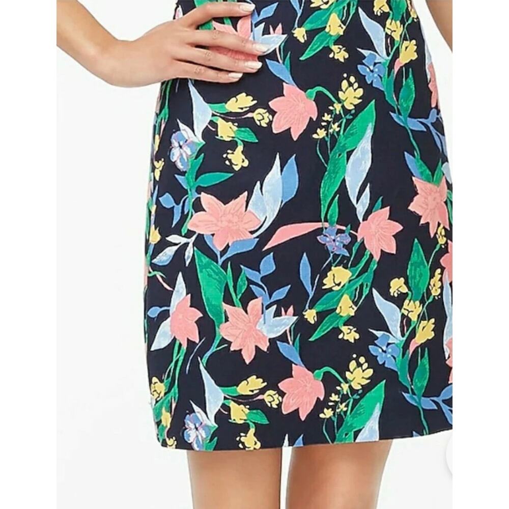 J. Crew Floral Basketweave Square Neck Shift Dress Size 6 - Picture 5 of 11